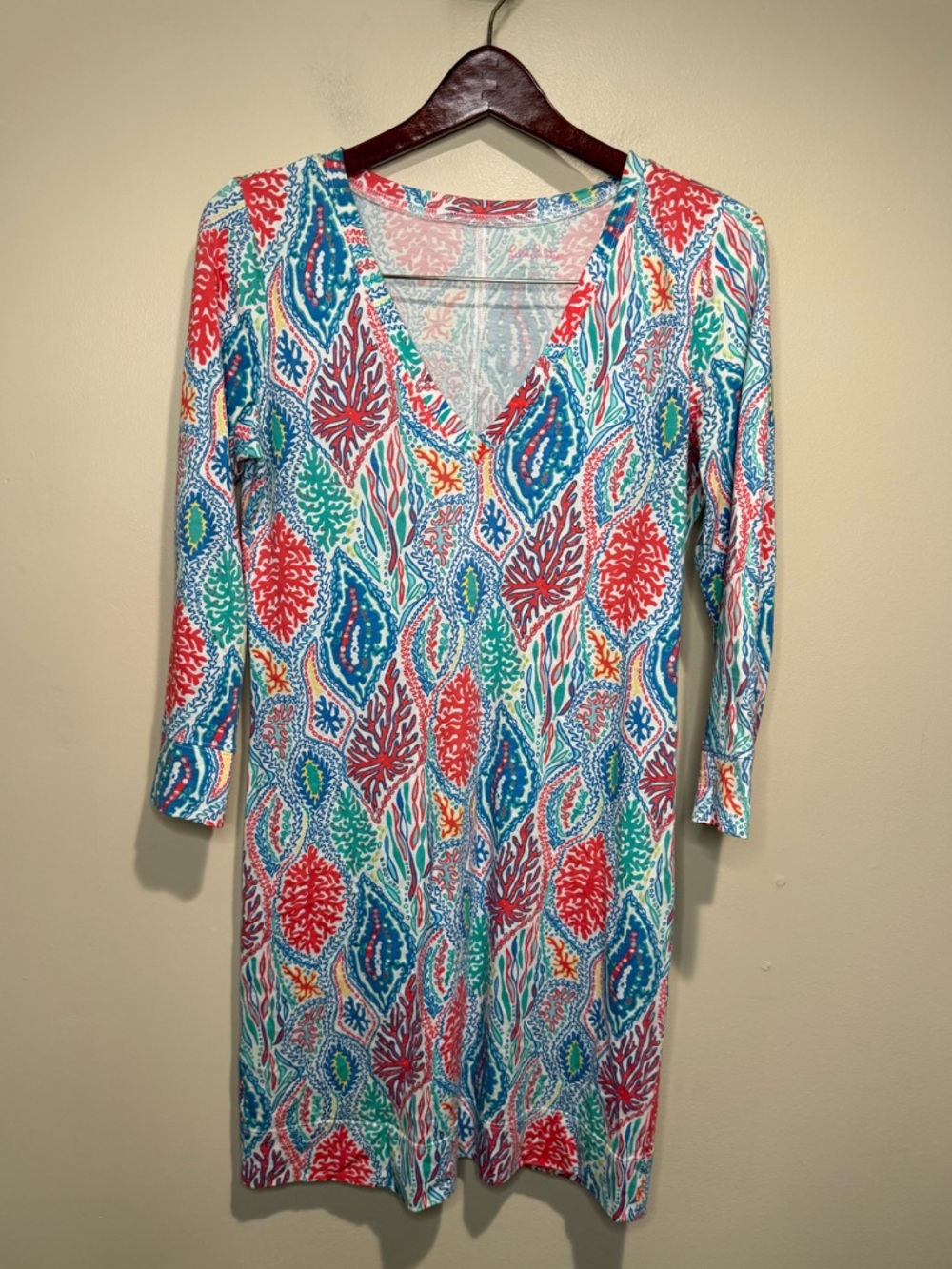 Lilly Pulitzer Christie Dress in Let Minnow Small 100% Pima cotton